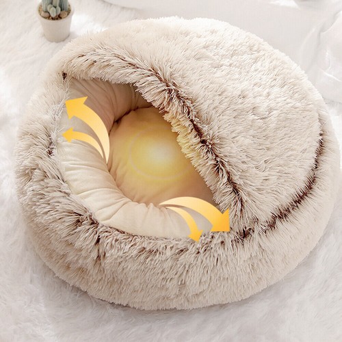 Pets Cat Dog Nest Bed Puppy Soft Cave Warm House Winter Sleeping Bag Mat Pad - Picture 9 of 16