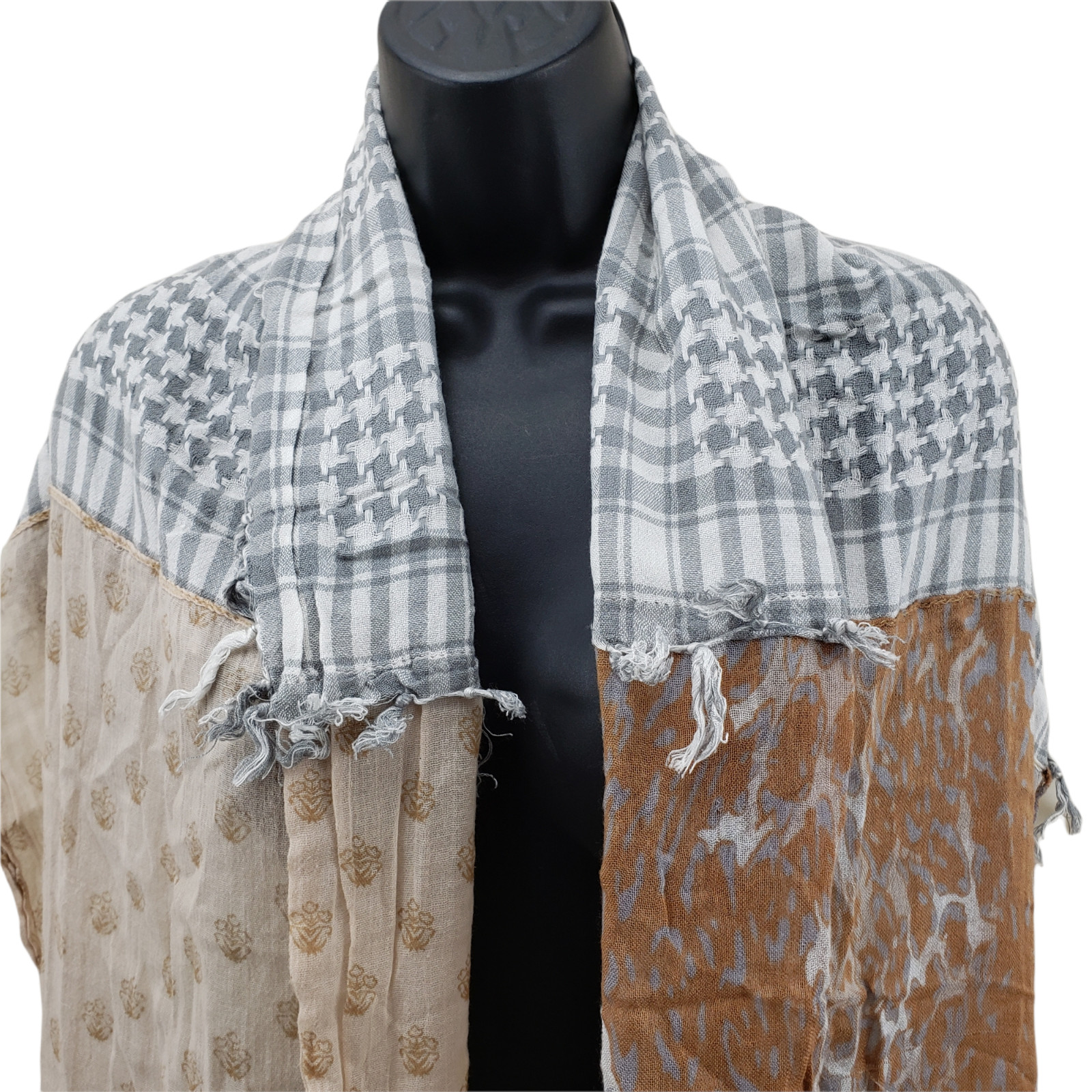 Target Women's Scarf Multicolor Patchwork Fringe … - image 3