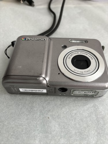 Polaroid i835 Silver Digital Camera Parts Only Not Working 8 MP Manual Bag - Picture 3 of 8