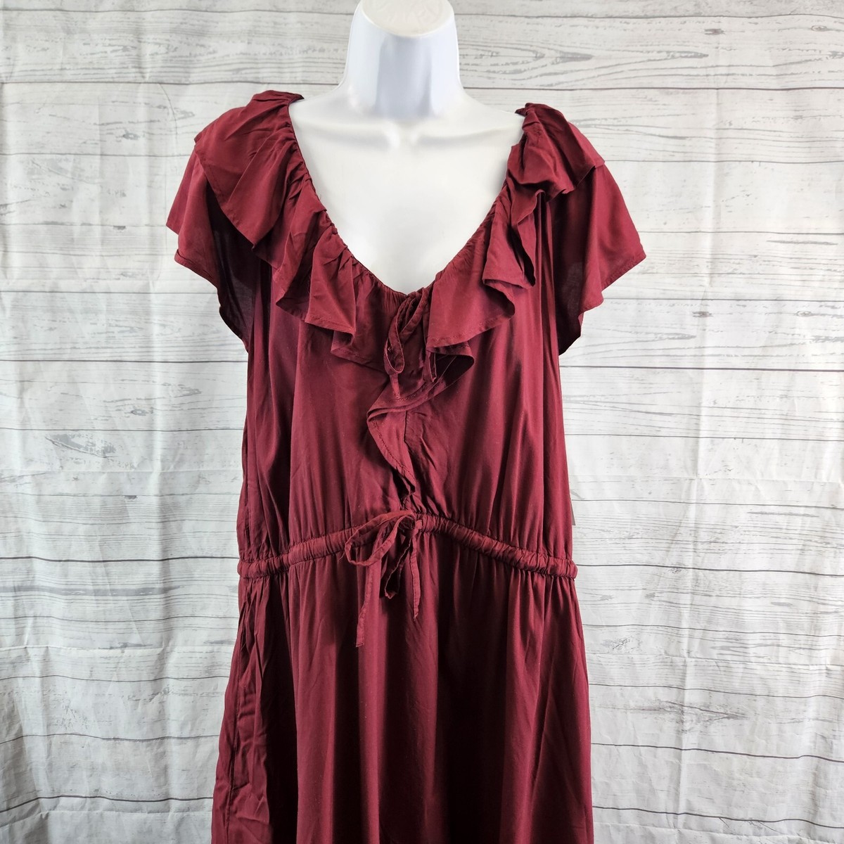 old navy dress red The Occasion by Twist-Front Maxi lined front bodice drop waist full skirt relaxed fit hits above ankle models are approx strapless open back dress Old