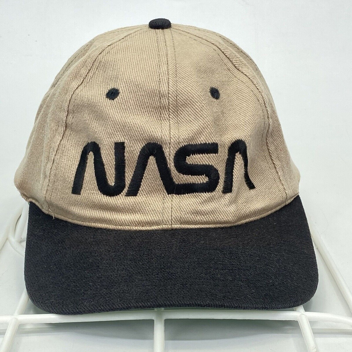 NASA Embroidered Logo on Vintage KC Caps Snapback Hat Khaki Black