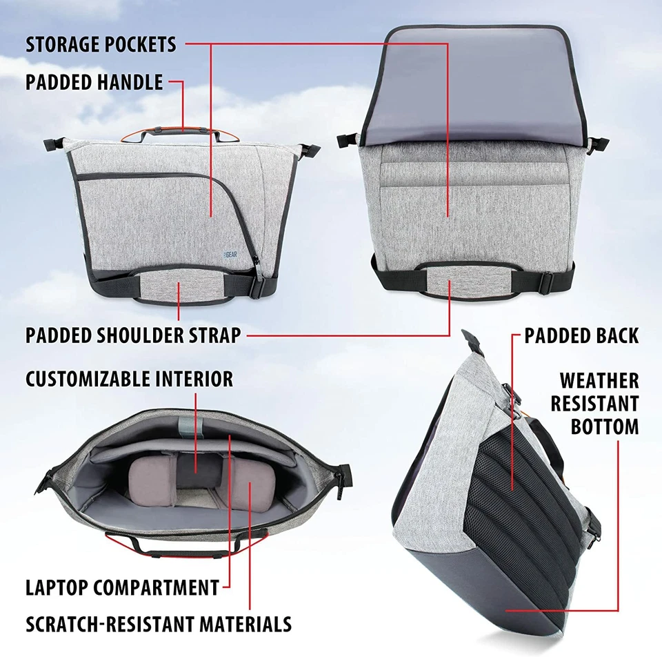 Luxe PRO Bolso para Cámara Bolso de Hombro Grande para Cámara Bandolera Divisores para DSLR SLR Foto 3 de 4