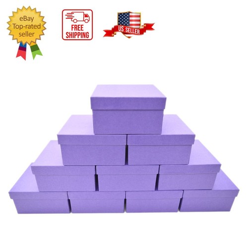 Purple Cotton Filled Gift Boxes Jewelry Cardboard Boxes 3.5"x2" 10pc