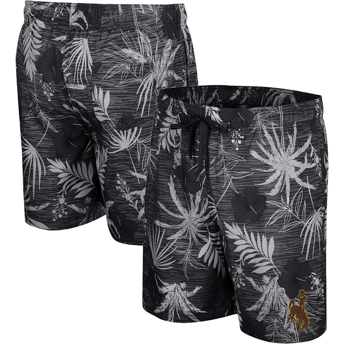 Men s Colosseum Black Wyoming Cowboys What Else is New Swim Shorts eBay