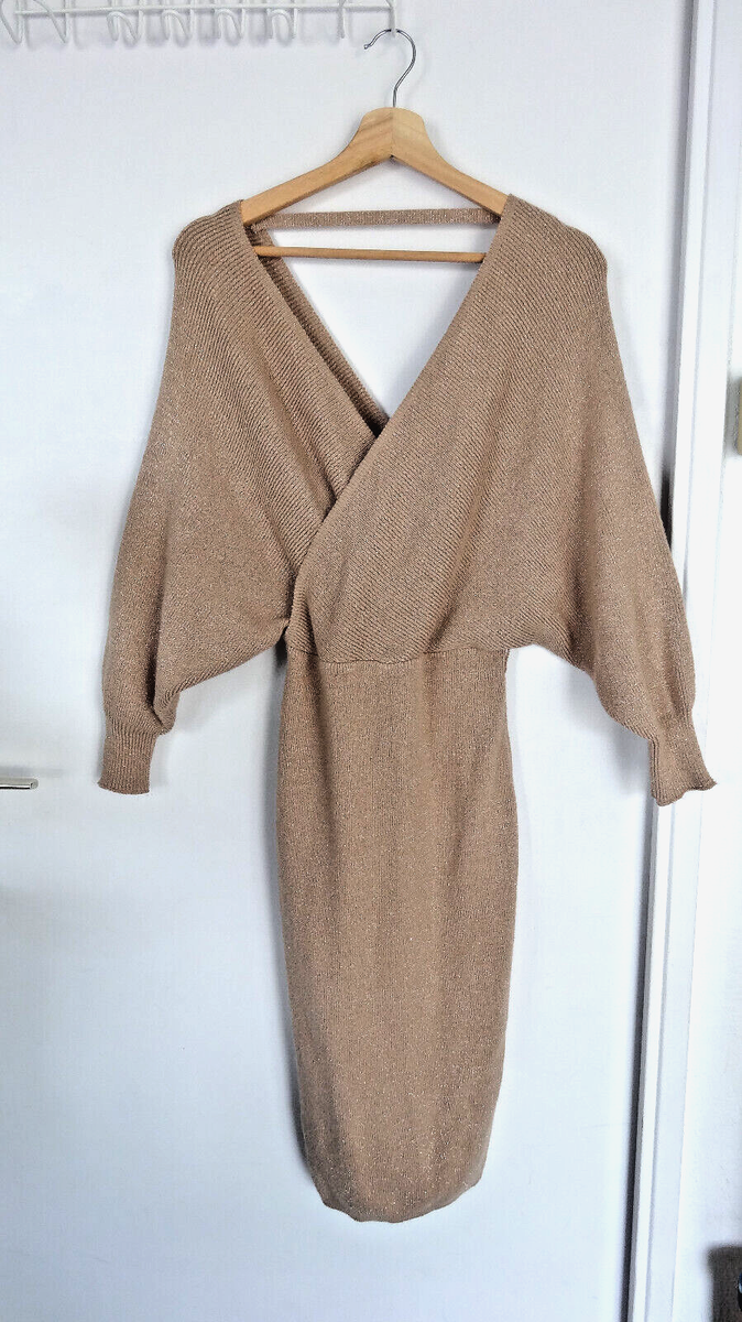 Robe douce élastique beige doré Lurex Bisous Project
