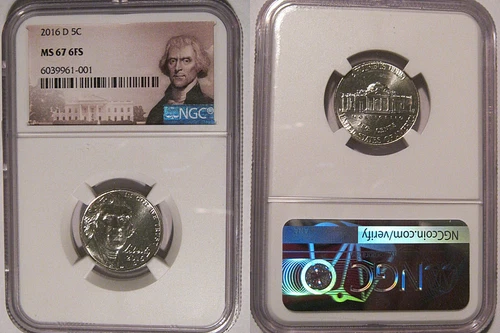 2016 D Jefferson Nickel 5c NGC MS 67 6FS Full Steps