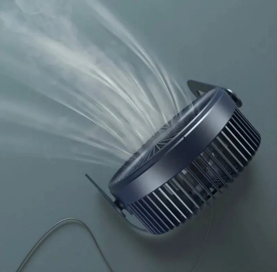 ventilatore da tavolo nero con alimentazione USB portatile - Immagine 3 di 4