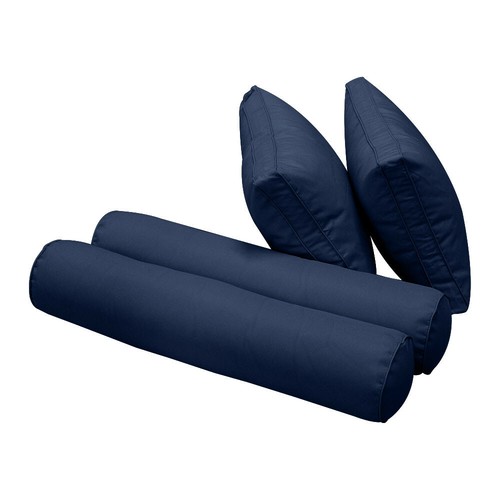 *COVER ONLY*-Style 1 Outdoor Bolster Back Pillow Slipcover Piped Trim Twin-AD101 - Picture 3 of 11