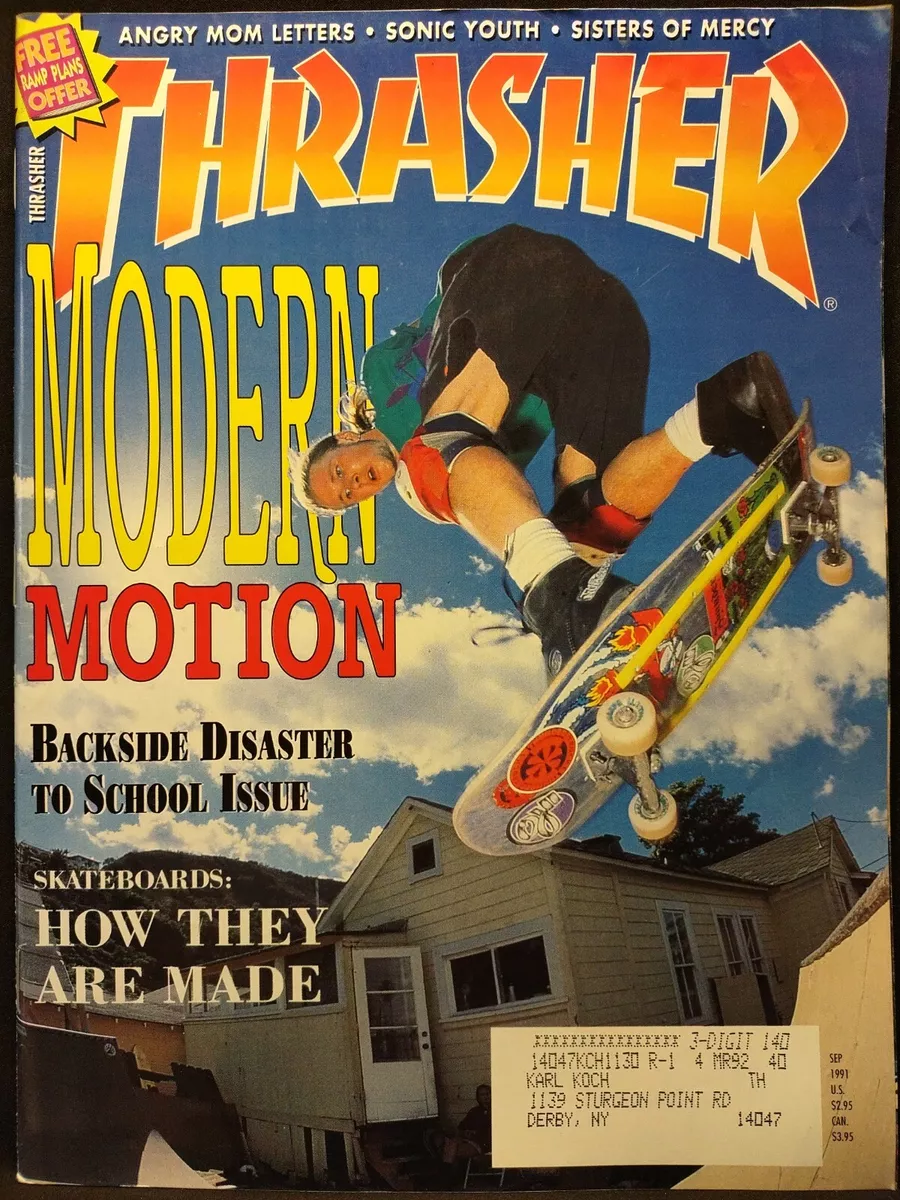 Thrasher Magazine Vintage Skate Skateboard VTG Skateboarding September 1991