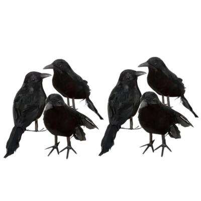 Black Lifesize Raven Movie Prop Fake Crow Halloween Fake Bird Hunting Decor