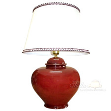 Lume vaso in ceramica di Caltagirone Lampada da tavolo bordò fatta a mano nuova