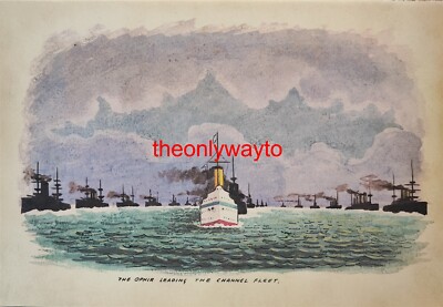 HMS Ophir führt die Kanalflotte an, 1901, Buchillustration (Druck), 1980
