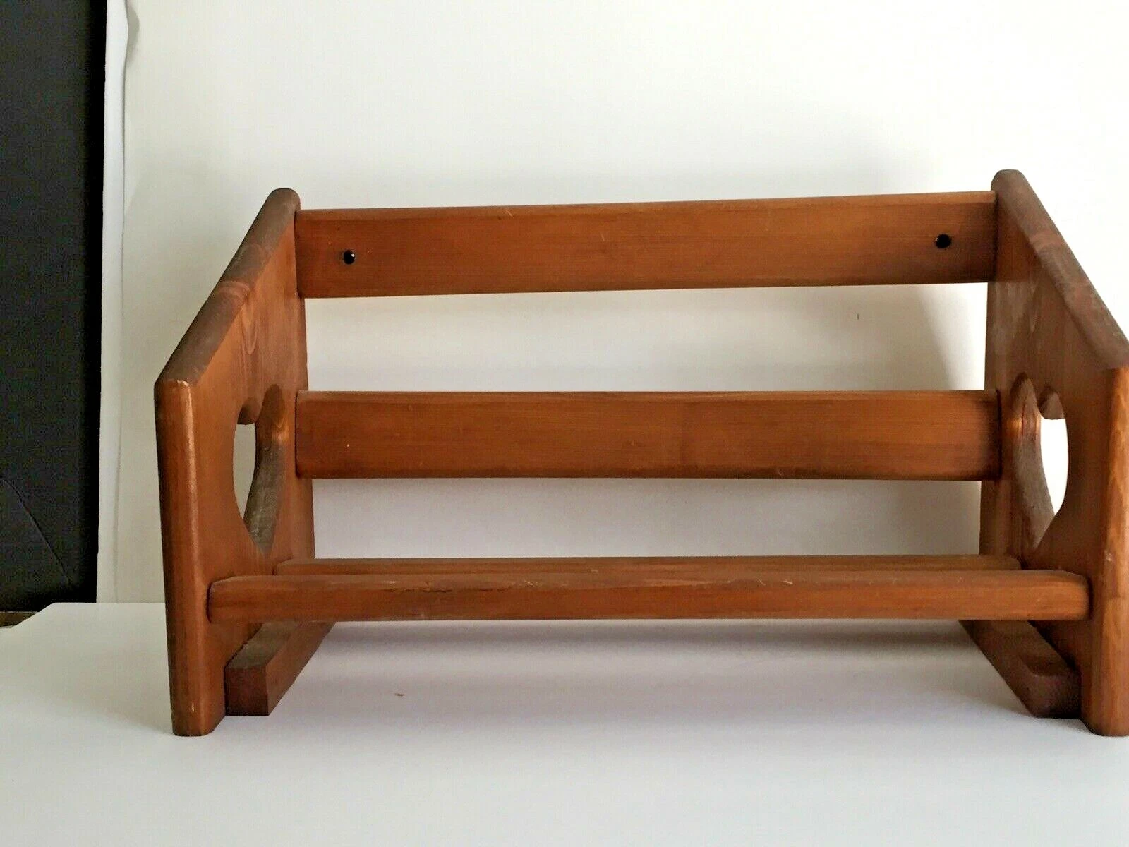 Vintage Brown Wood Wall Shelf Primitive Rustic Farm House 16.5L x 9 1/4T x 8W"