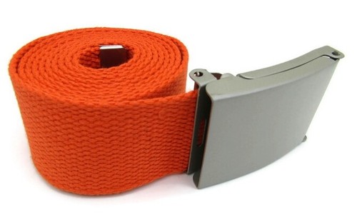 Unisex High Quality Canvas Fabric Webbing Belt Brushed Silver Buckle Army Style - Picture 101 of 275