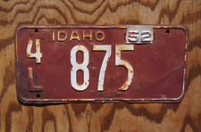 1951 1952 Idaho License Plate