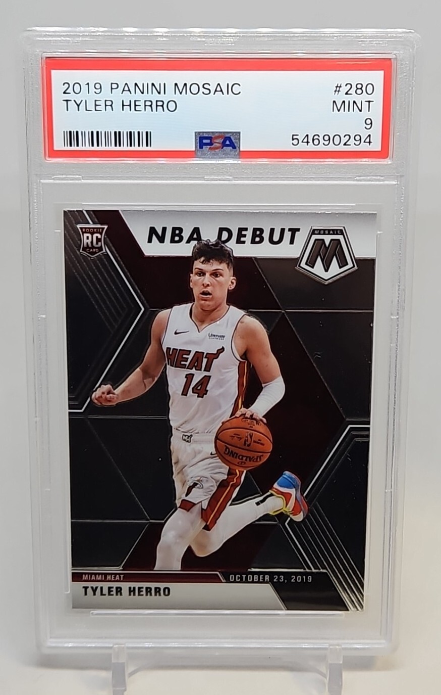 2019 Panini Mosaic 280 Tyler Herro NBA Debut Rookie RC PSA 9 Mint Miami Heat