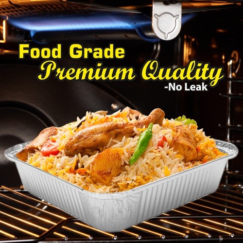 200 x Containers With Lid Reusable BBQ Meal Storage Aluminium Foil Takeaway Box - Picture 99 of 102