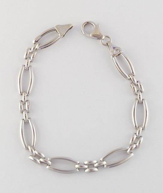 14k White Gold Ladies Bracelet 7.25" eBay