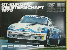 1975 Gt-europa Meisterschaft Carerra Rsr Porsche Genuine Factory Poster Original