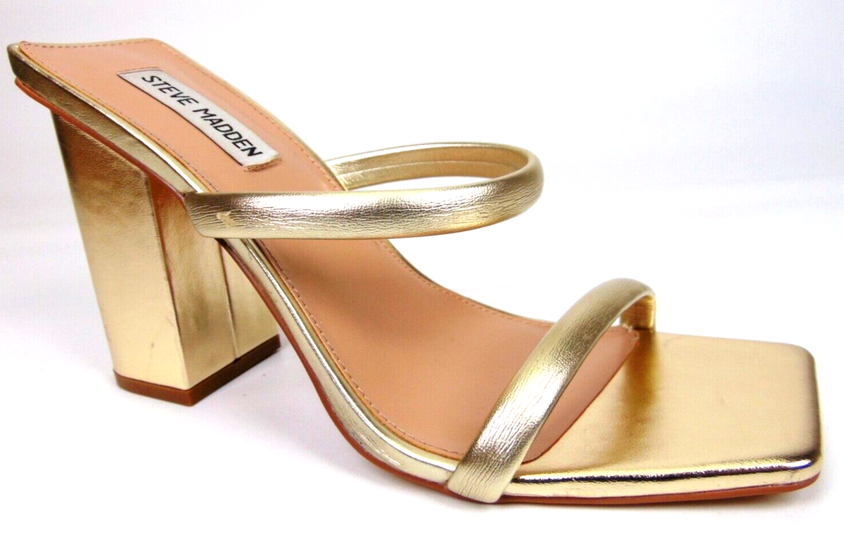 Block Heel Steve Madden Gold Mules Steve Madden Women's Lessa Open