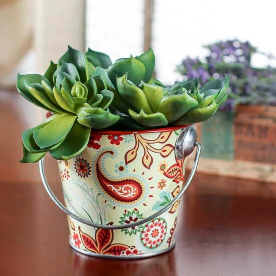 Lote a granel de 10 cubos de metal de 3-1/2" de inspiración retro floral y cachemira Foto 3 de 4