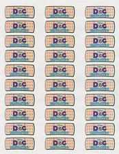 30 Doc McStuffins Adhesive Bandage Labels / Stickers, 1" x 2-5/8"