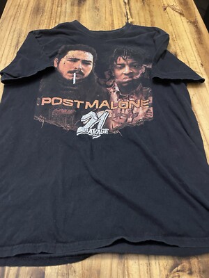 Post Malone 21 Savage 2018 Men s Size Small Short Sleeve Concert T Shirt 