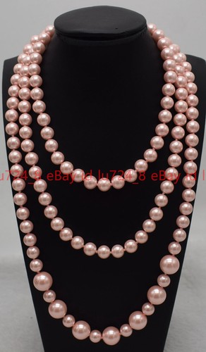 Joyería de Moda 8mm y 12mm Bonito Multicolor Concha Perla Cuentas Redondas Collar 50" - Imagen 2 de 40