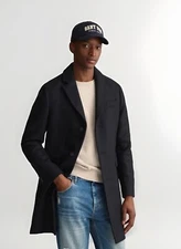 GANT Men’s Wool Overcoat – Classic Navy, Rrp 475$, Warm & Stylish M