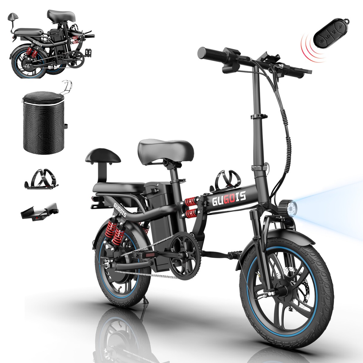 GUGOIS Electric Bike 750W 48V 15Ah Folding ebike 16