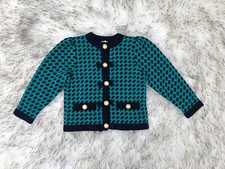 Vintage Girls Size 4 kids 100  Acrylic Button Down Cardigan Sweater. NWT 
