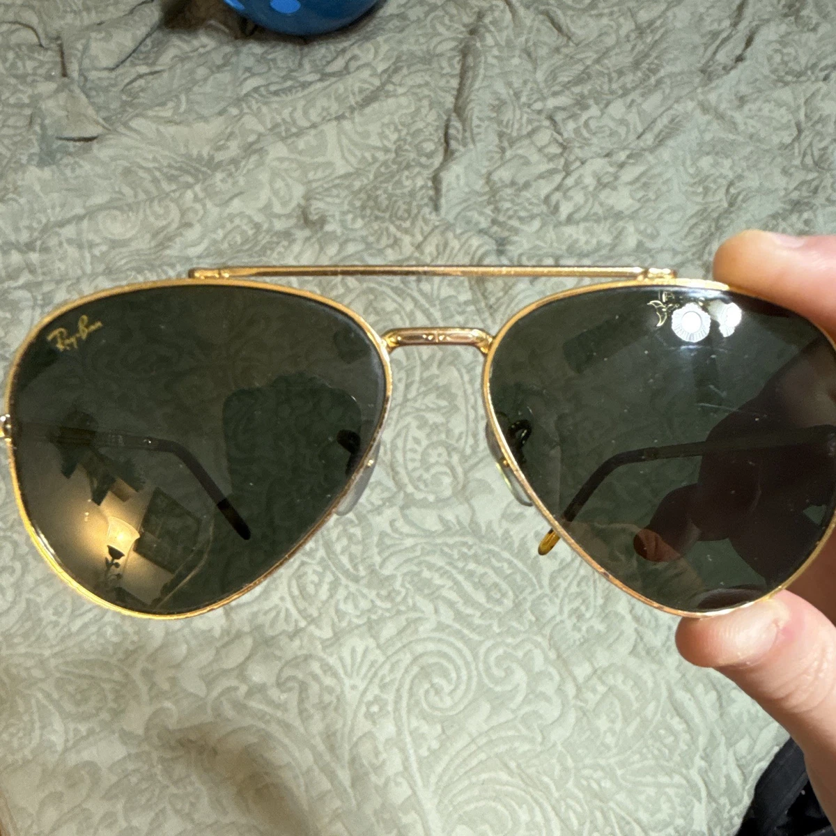 Ray-Ban Aviator Gold Black Sunglasses for Men for sale - eBay