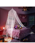 White Mesh Bed Canopy Girls Kids Glowing Glow In Dark Stars Princess Bed Curtain