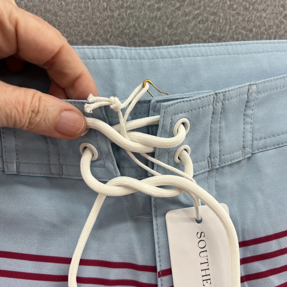 Southern Proper Board Shorts Mens Sz Medium Blue Striped Swim - Image 3 of 4