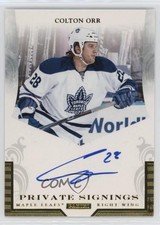 2011-12 Pinnacle Private Signings Colton Orr #CO Auto n8a