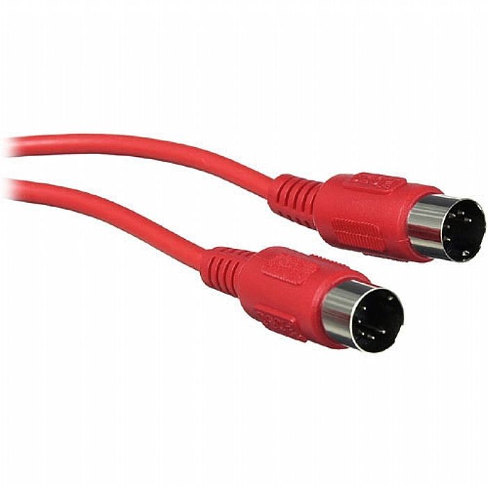 Hosa MID-303 5-Pin DIN To 5-Pin DIN MIDI Cable (red, 3 ft)