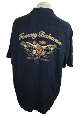 Tommy Bahama Hawaiihemd gr XL Herren Seide  Hawaiishirt  Aloha Magnum Embroidery