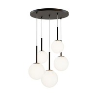 Pendelleuchte HäNgelampe B: 45 Cm H: Max. 2,2 M Verstellbar Metall Glas 5X E14