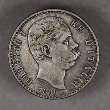 1884 Italy Silver 2 Lire