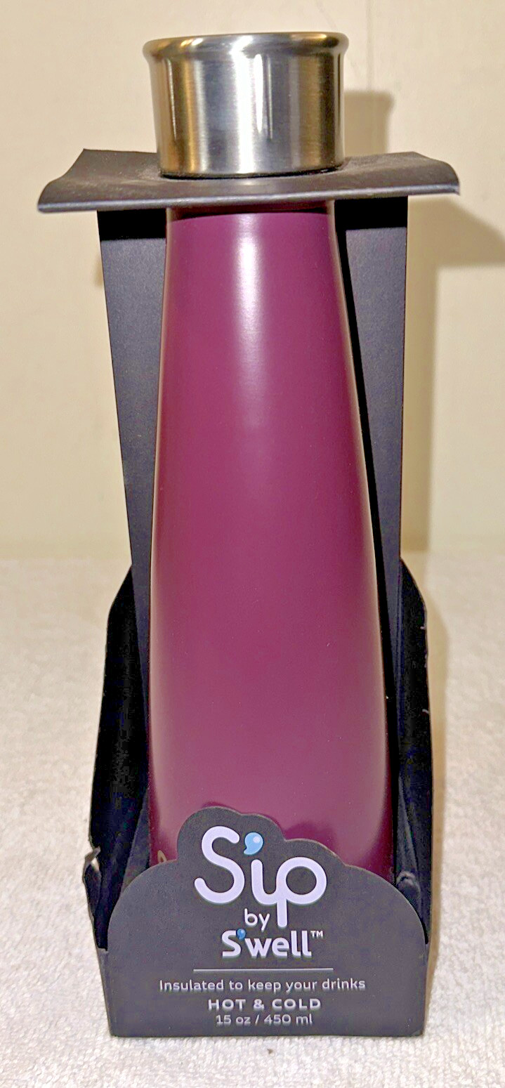 Sip by S'well Water Bottle 15 oz / 450 ml Purple Gumdrop NEW