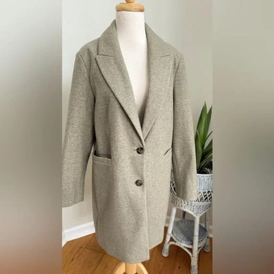 Primark Coat Womens 8 GREEN Overcoat Casual Outerwear Polyester Blend
