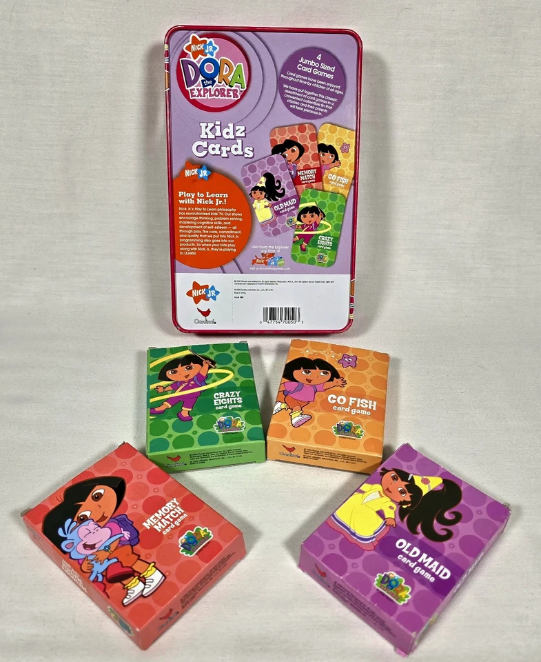 2006 Nickelodeon Dora The Explorer - Kidz Cards - 4 Games in Collectible Tin - Image 4 of 4