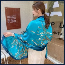 Design Satin Silk Shawl Hijab Scarf Women Fashion Summer Sunscreen Beach.