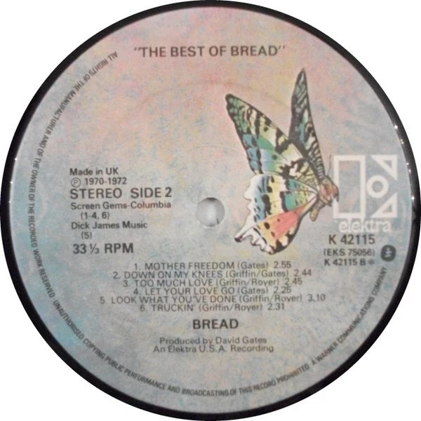 Bread - The Best Of Bread (LP) (Very Good Plus (VG+)) - 3812164214 - Image 4 of 4