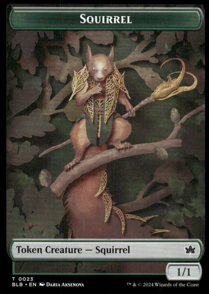 Squirrel Token 23 Token Bloomburrow Magic: The Gathering Near Mint