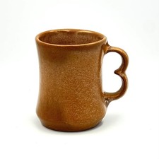 Vintage Frankoma Pottery Brown Double Ring Two Finger Coffee Mug