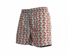 VILEBREQUIN Red Lobsters Stretch Swim Shorts Boys Swim Suit Trunks Size Large