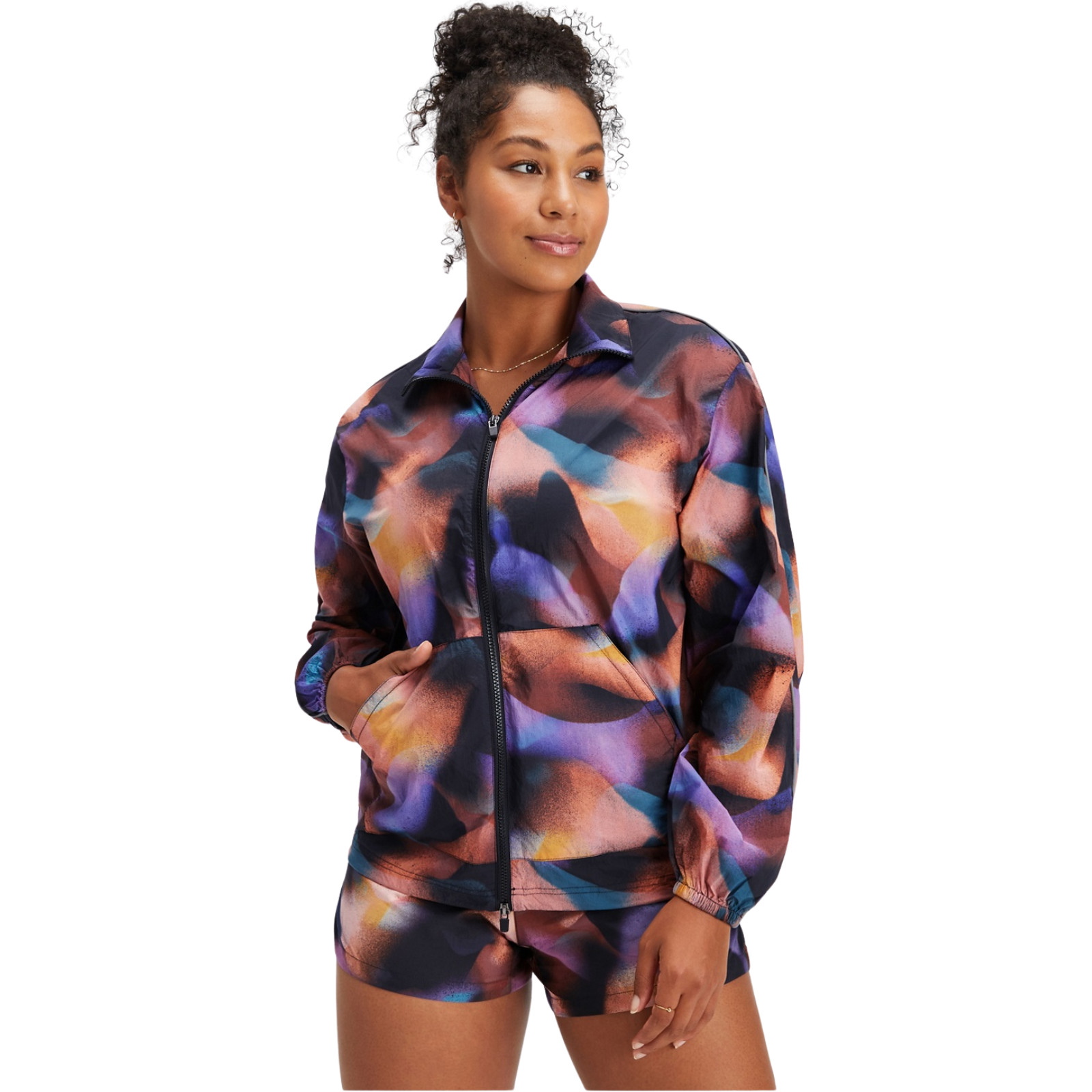 Fabletics Windbreaker Jacket 4X Plus Size Abstrac… - image 1