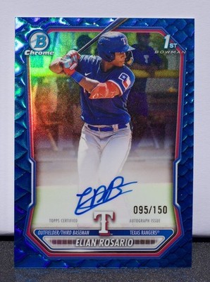 Topps 2026 Bowman Chrome Elian Rosario 1st Bowman Auto 95/150 CPA-ER Rangers