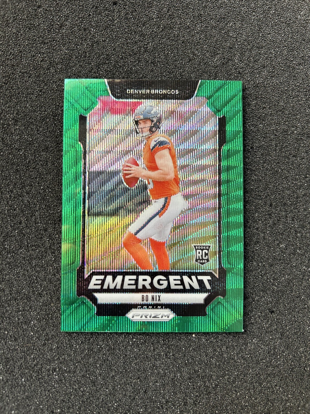 2024 Panini Prizm Bo Nix Emergent Green Wave Prizm #3 Rookie Denver Broncos